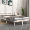 Estructura de cama de madera maciza blanca 140x190 cm