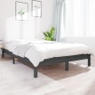 Estructura de cama madera maciza de pino gris 120x190 cm