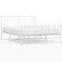 Estructura cama metal con cabecero y estribo blanco 135x190