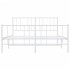 Estructura cama metal con cabecero y estribo blanco 135x190