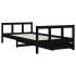 Estructura de cama infantil con cajones madera negro 90x190