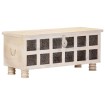 Caja de almacenaje madera maciza de acacia 110x40x45 cm blanco