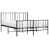 Estructura de cama cabecero y estribo metal negro 135x190