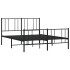 Estructura de cama cabecero y estribo metal negro 135x190