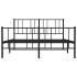 Estructura de cama cabecero y estribo metal negro 135x190