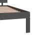 Estructura de cama de matrimonio madera maciza gris 180x200