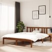 Estructura de cama madera maciza marrón miel 140x190 cm