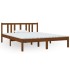 Estructura de cama madera maciza marrón miel 140x190