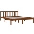 Estructura de cama madera maciza marrón miel 140x190