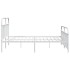 Estructura cama metal con cabecero y pie cama blanco 193x203