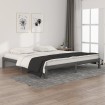 Estructura de cama madera maciza de pino gris 200x200 cm