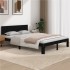 Estructura de cama madera maciza negra King Size 150x200