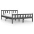 Estructura de cama de madera maciza gris 140x190