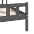 Estructura de cama de madera maciza gris 140x190