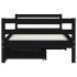 Estructura cama infantil y cajones madera pino negro 80x160