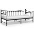 Estructura de sofá cama extraíble de metal negro 90x200