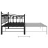 Estructura de sofá cama extraíble de metal negro 90x200