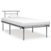 Estructura de cama de metal gris 90x200 cm