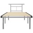 Estructura de cama de metal gris 90x200