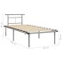 Estructura de cama de metal gris 90x200