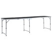 Mesa de camping plegable de aluminio gris 240x60 cm