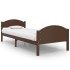 Estructura de cama madera maciza pino marrón oscuro 90x200