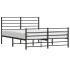 Estructura de cama cabecero y estribo metal negro 150x200