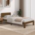 Estructura de cama madera maciza pino marrón miel 90x200