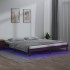 Estructura de cama con LED madera maciza marrón miel 140x190