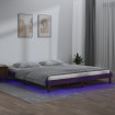 Estructura de cama con LED madera maciza marrón miel 140x190 cm