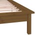 Estructura de cama con LED madera maciza marrón miel 140x190