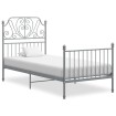 Estructura de cama de metal gris 90x200 cm