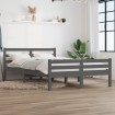 Estructura de cama madera maciza gris doble 135x190 cm