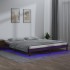 Estructura de cama con LED madera maciza marrón miel 140x200