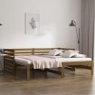 Sofá cama extraíble madera maciza pino marrón miel 2x(90x190)cm