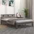 Estructura de cama madera maciza gris King Size 150x200