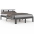 Estructura de cama madera maciza gris King Size 150x200