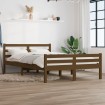 Estructura de cama madera maciza King marrón miel 150x200 cm