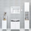 Juego muebles de baño 4 piezas madera ingeniería blanco brillo