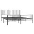 Estructura de cama cabecero y estribo metal negro 180x200