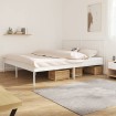 Estructura de cama de metal con cabecero blanco 183x213 cm