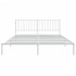 Estructura de cama de metal con cabecero blanco 183x213