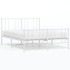 Estructura cama metal con cabecero y estribo blanco 120x190