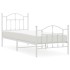 Estructura cama metal con cabecero y pie cama blanca 90x190