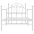 Estructura cama metal con cabecero y pie cama blanca 90x190