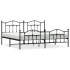 Estructura de cama cabecero y estribo metal negro 200x200