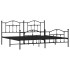 Estructura de cama cabecero y estribo metal negro 200x200