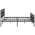 Estructura de cama cabecero y estribo metal negro 200x200