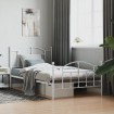 Estructura cama metal con cabecero y pie cama blanca 107x203 cm