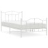 Estructura cama metal con cabecero y pie cama blanca 107x203